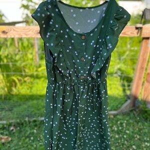 Green Polka Dot Dress Size Medium
